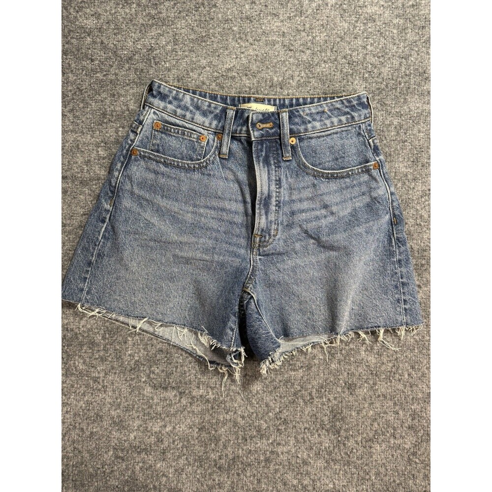Madewell Curvy Perfect Vintage Jean Shorts Size 25 High Rise Raw Hem Denim